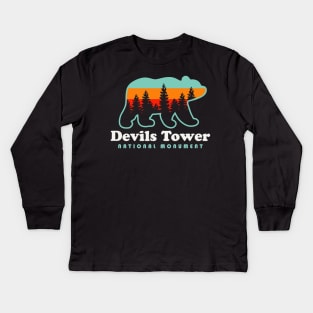 Devils Tower National Monument Wyoming Black Hills Kids Long Sleeve T-Shirt